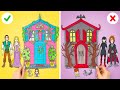 Princess House VS Vampire House | New Paper Houses for Rapunzel &amp; Mavis | DIY Paper Craft for Kids