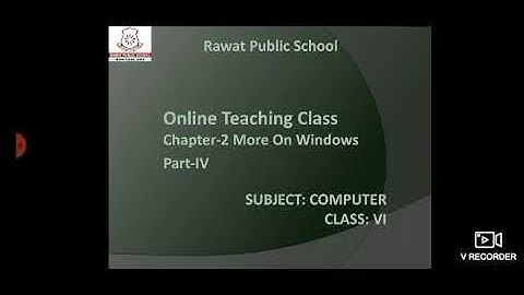 Computer | Class 6 Computer Chapter- 2 More On Windows | Part-4