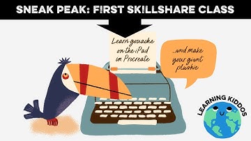 Skillshare design courses - sneak peak of my first Procreate animal tutorial