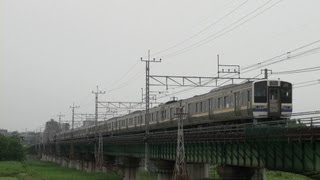 多摩川を渡る房総地区211系マリ406+401編成 配給輸送