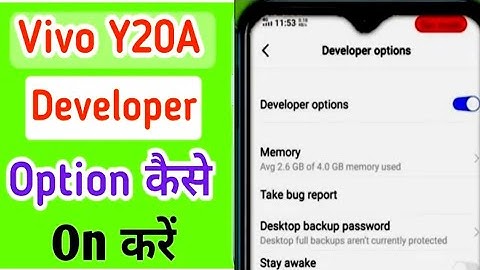 Vivo y20a developer options l developer settings vivo y20a