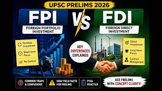 FPI vs FDI Explained for UPSC Prelims 2026 | Key Differences, Traps &amp; PYQs