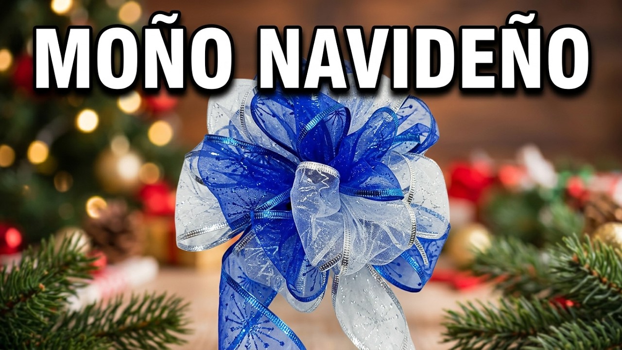 COMO HACER UN MOÑO NAVIDEÑO FACIL CON LISTON/how to make christmas bows ...