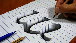 Drawing w Hole in Line Paper 3D Trick Art