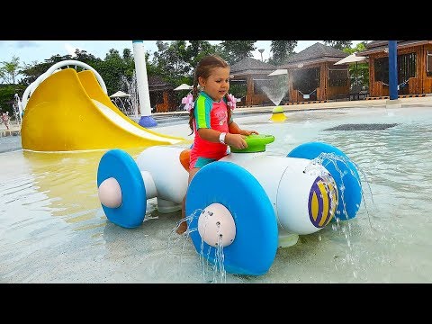 Roma and Diana Rides the Water Slides at the Water park