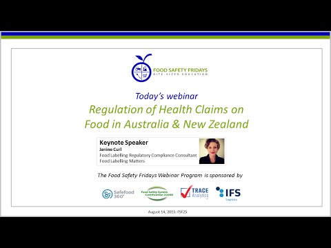 Regulation of Health Claims on Food in Australia and New Zealand