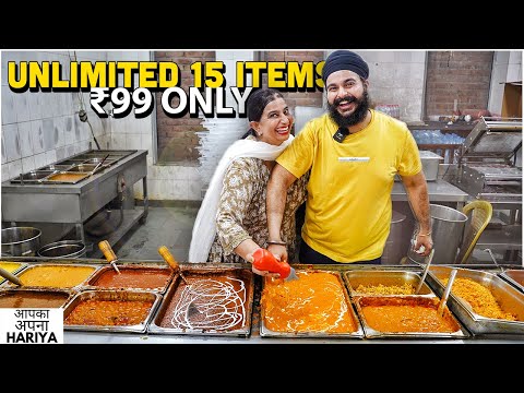 99/- Rs mein 15+ Unlimited Buffet | Inspirational Story of Bhena da Dhaba | Indian Street Food