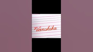 Vanshika- How to write name in cursive  #handwriting#cursive #shorts