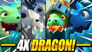 THIS IS TOO EASY!! NEW 4X QUAD DRAGON DECK IN CLASH ROYALE!!
