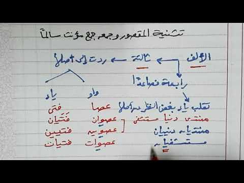 شرح الاسم المقصور تثنيته وجمعه
