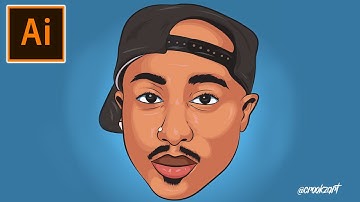 Secret Of How To Cartoon 2Pac Fanart Using Mouse [Adobe Illustrator CC 2019]