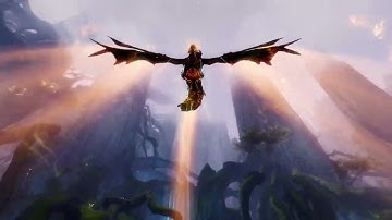 Guild Wars 2 End of Dragons - flying the griffon in Echovald Wilds