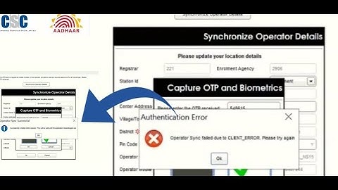 Operator Sync failed due to CLIENT_ERROR Please try again solution | CSC UCL Auth Server Error 2022