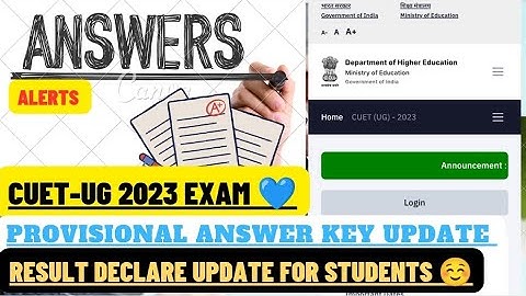 CUET-UG PROVISIONAL ANSWER KEY DECLARE DATE 2023 EXAM 💙 HOW TO CHECK ANSWER KEY #cuet2023 #cuetexam
