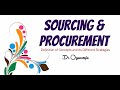 Sourcing  procurement in operatons and supply chain management