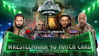 Wrestlemania 40 Match Card Predictions