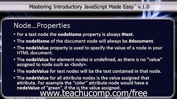 JavaScript Training Tutorial NODE…Properties
