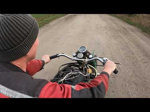 Тест драйв мотоцикла с двигателем от ВАЗ, в конце видео разгон до 108 км/час