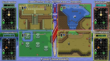 Numberplay vs EpikRainjer vs crossproduct vs DoctorBobtastic Keysanity. ALTTP Randomizer Daily Race