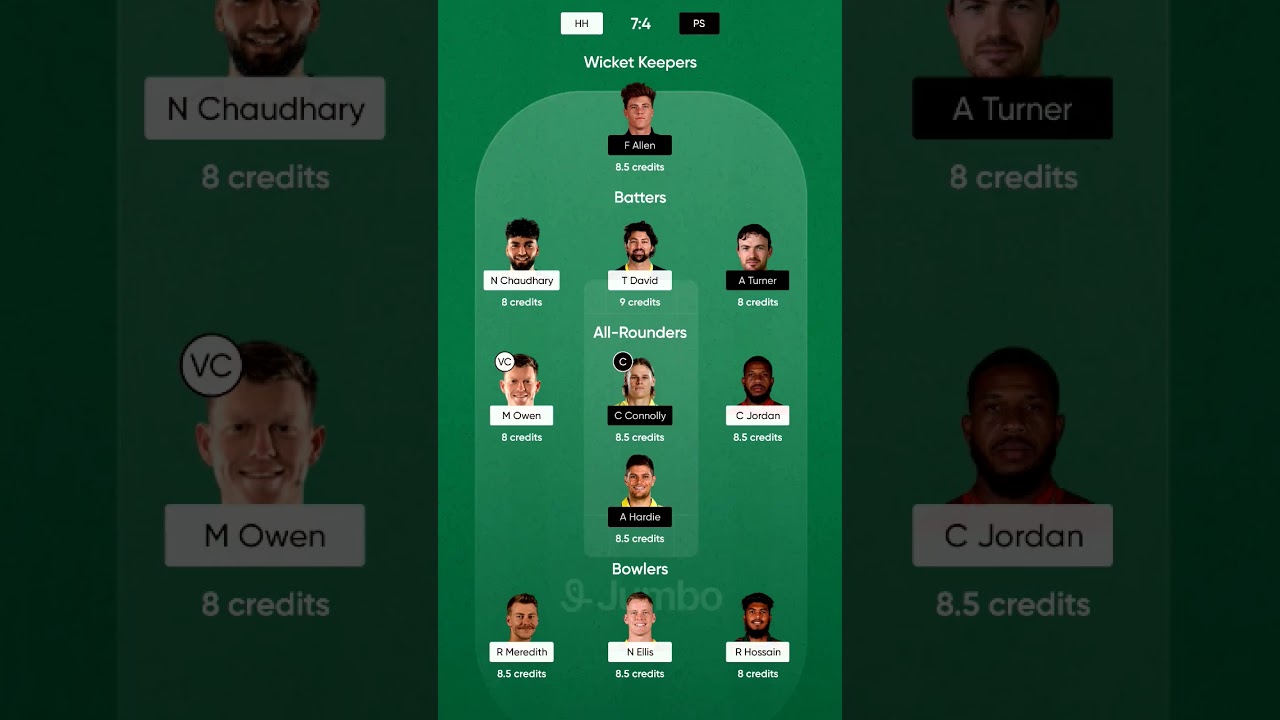 DREAM 11 MATCH PREDICTION OF HH VS PS - 