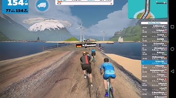Riding Zwift Android on my Huawei M5.