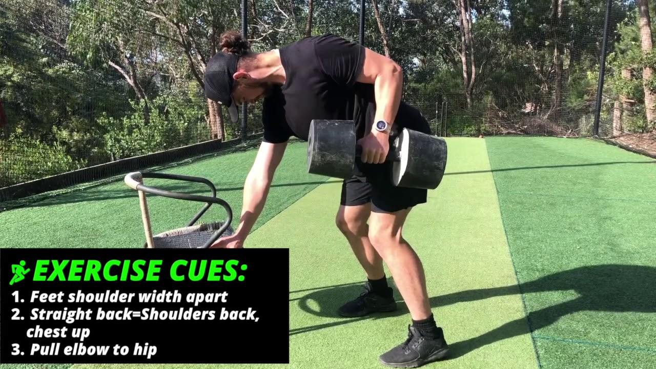 Dumbbell 3 point row 1/4 rep (at top) - YouTube