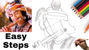 Radha Krishn serial | Sumedh Mudgalkar | Drawing | Lord Krishna Sumedh Mudgalkar Drawing janmashtami