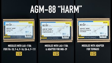 Unboxing of three different ResKit AGM-88 "HARM" Missles in 1/32 scale