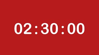 2 HOUR 30 MINUTE TIMER • 150 MINUTE COUNTDOWN TIMER + Alarm, Full HD, 1080, Red