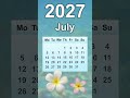 July 2027 Calendar July 2027 Calendar