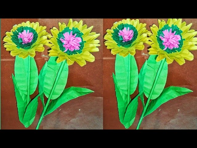 Easy paper flowers birthday decoration at home