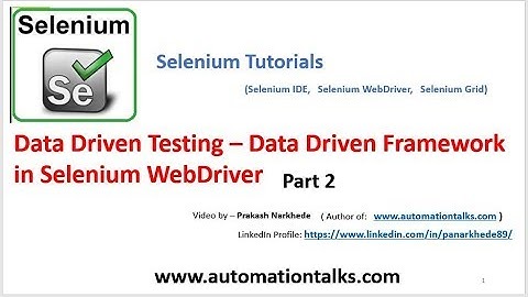 Selenium Video - Data Driven Framework - Data Driven Testing In Selenium Webdriver - Part 2