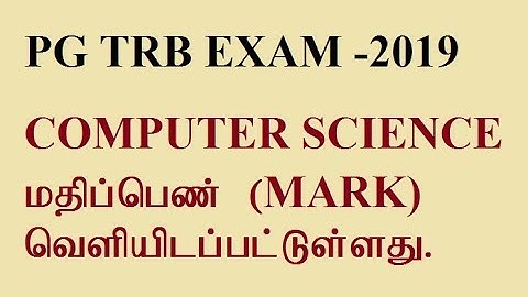 PG TRB EXAM 2019 COMPUTER SCIENCE RESULT