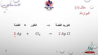 طريقة كتابة المعادلة الكيميائية لصف الثامن