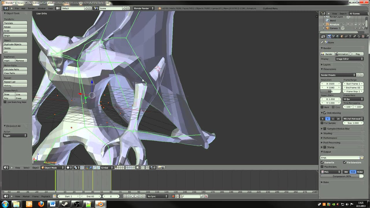 Cryengine 3 character tutorial for blender