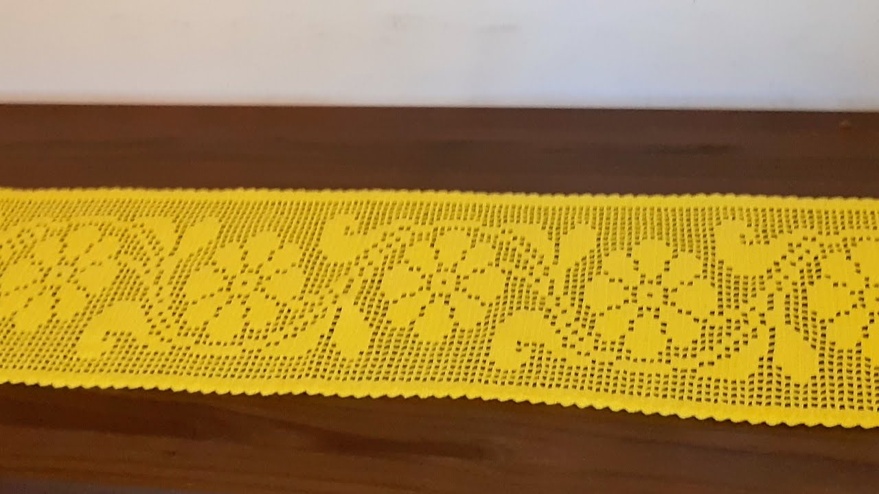 Caminho ou Trilho de Mesa Primavera em Crochê Filé  Parte 1/4 #crochefile