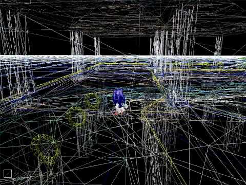 SADX: Emerald Coast in wireframe mode