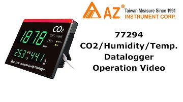 AZ 77294 CO2/Humidity/Temperature Datalogger Operation Video-English