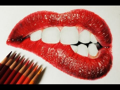 Realistic Lips Pencil Sketch