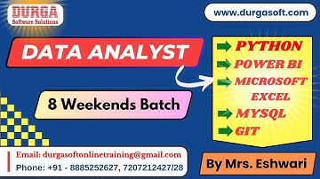 DATA ANALYST (8 Weekends Batch) tutorials || by Mrs. Eshwari On 24-05-2025 @7AM IST