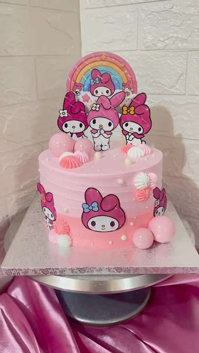 Melody Cake #mymelody #sanrio #cakedecorating #cakeideas #birthdaycake #cake #melody #cakeart