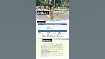UPSC Rank-1 Prelims & Mains Marks Detail✍️🤝✌️@KalyanBharatsIAS