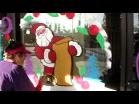 Christmas Holiday Window Painting Kim Cooper Santa...