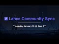 Lance Community Sync - Jan 15, 2026
