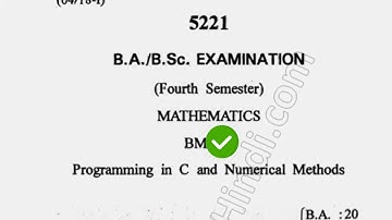 2018 Cdlu BSc 4th Sem Programming in C & Numerical Methods Question Paper
