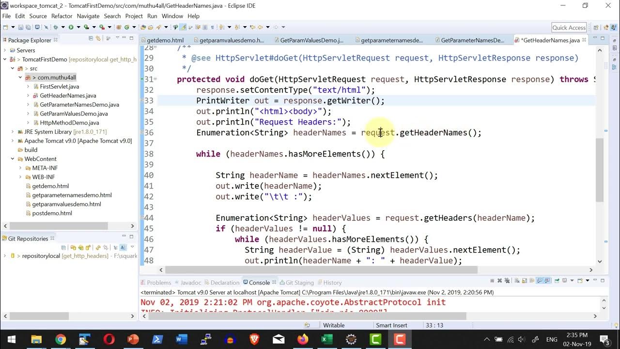 Apache Tomcat JSP Servlet get headers Video 21 YouTube