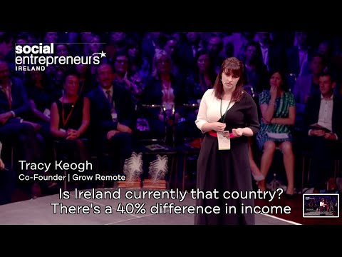 Tracy Keogh (Grow Remote) speaking at the Social Entrepreneurs Ireland Awards Celebration 2019