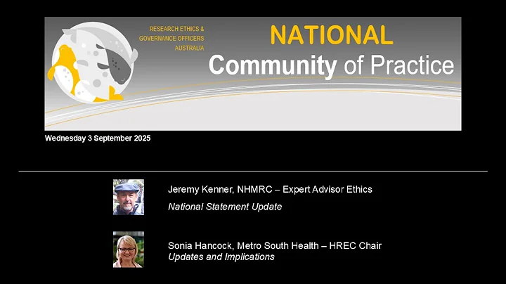 National Research Ethics and Governance Community of Practice