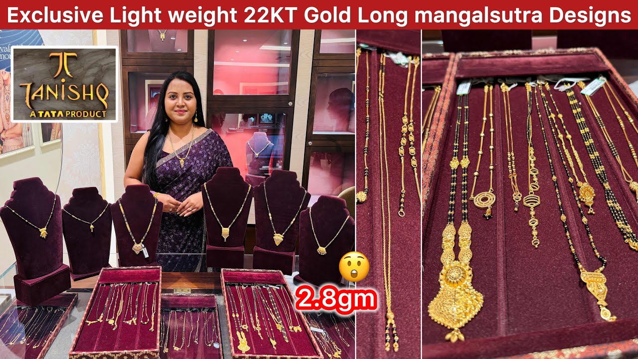 2.8gm😳Light weight stylish gold Long mangalsutra designs from Tanishq - Traditional wear ✨♥️