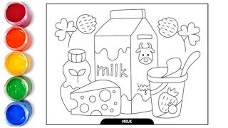 How to draw easy milk box cheese | easy drawing step by step for kids